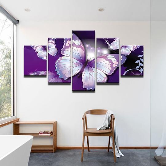 Purple Butterfly 18 Nature Canvas Wall Art