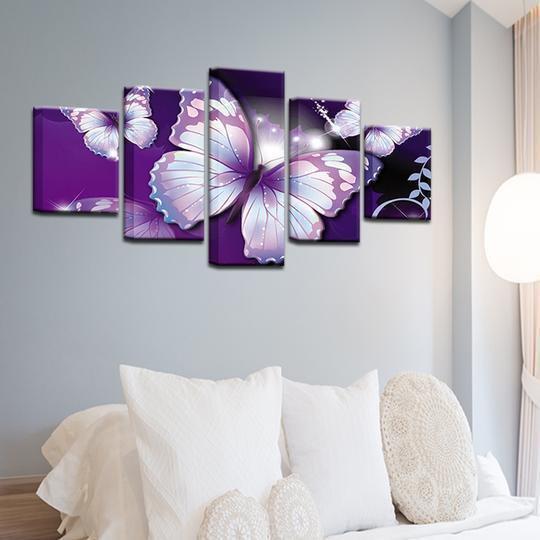Purple Butterfly 18 Nature Canvas Wall Art
