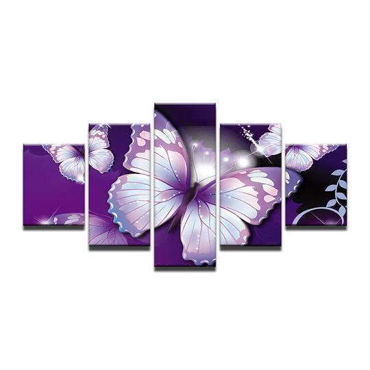 Purple Butterfly 18 Nature Canvas Wall Art
