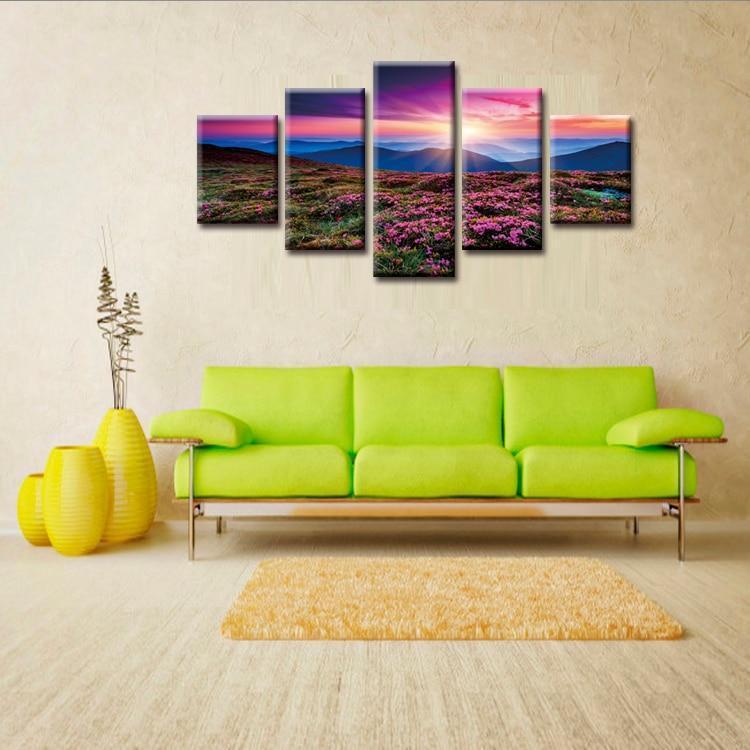 Purple Flower Hill Canvas Wall Art