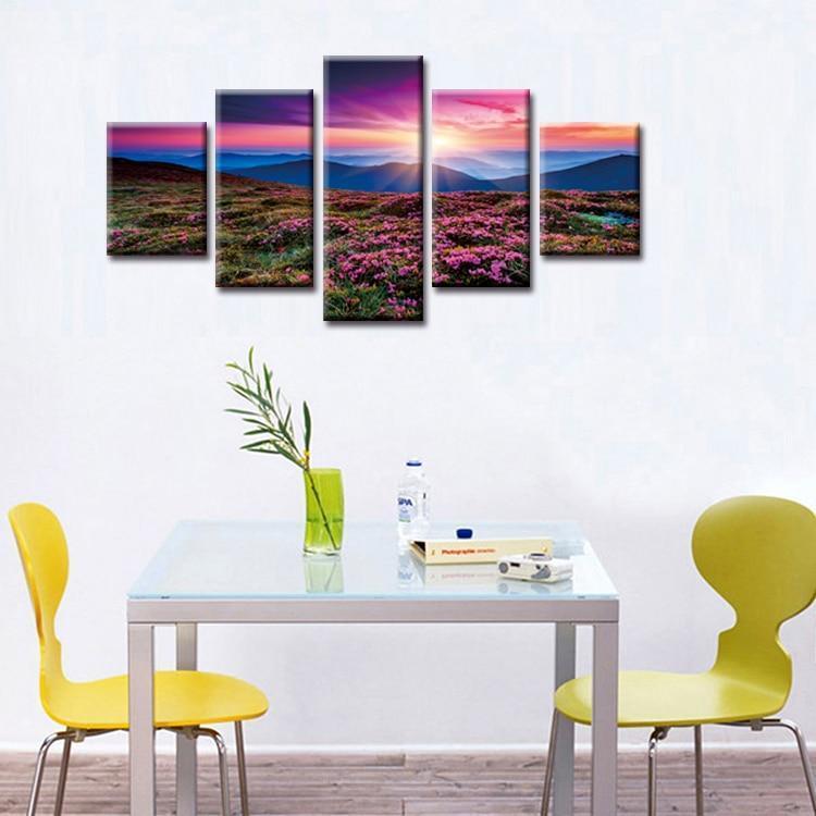 Purple Flower Hill Canvas Wall Art