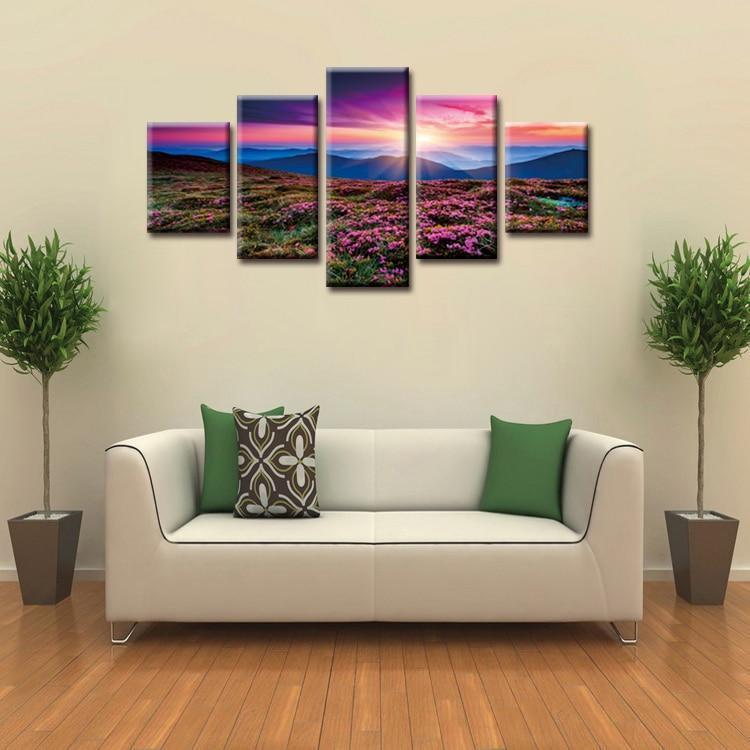 Purple Flower Hill Canvas Wall Art