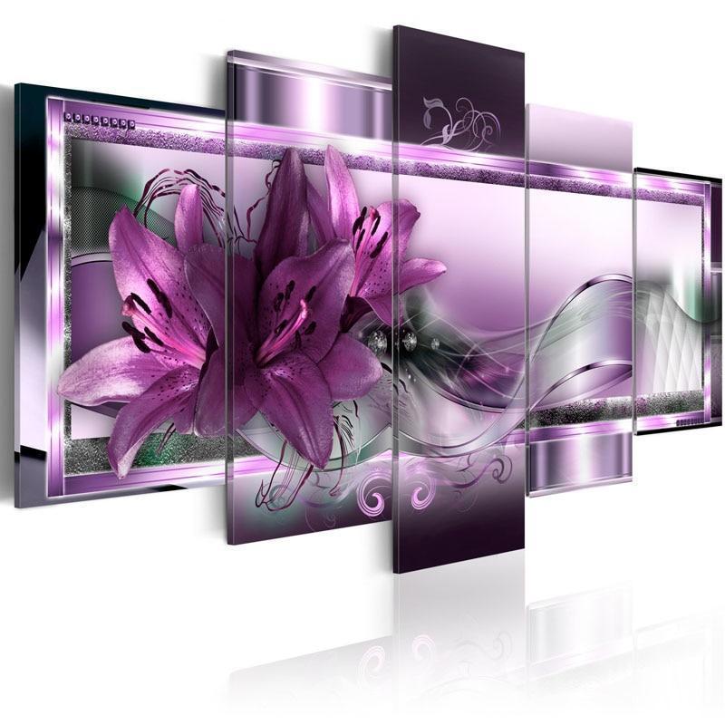 Purple Lily Nature Canvas Wall Art