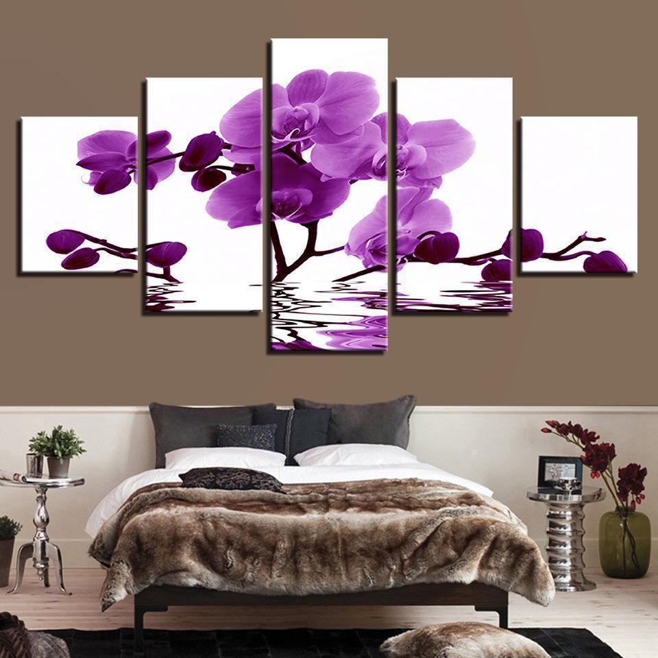 Purple Moth Orchid Flower Nature Canvas Wall Art