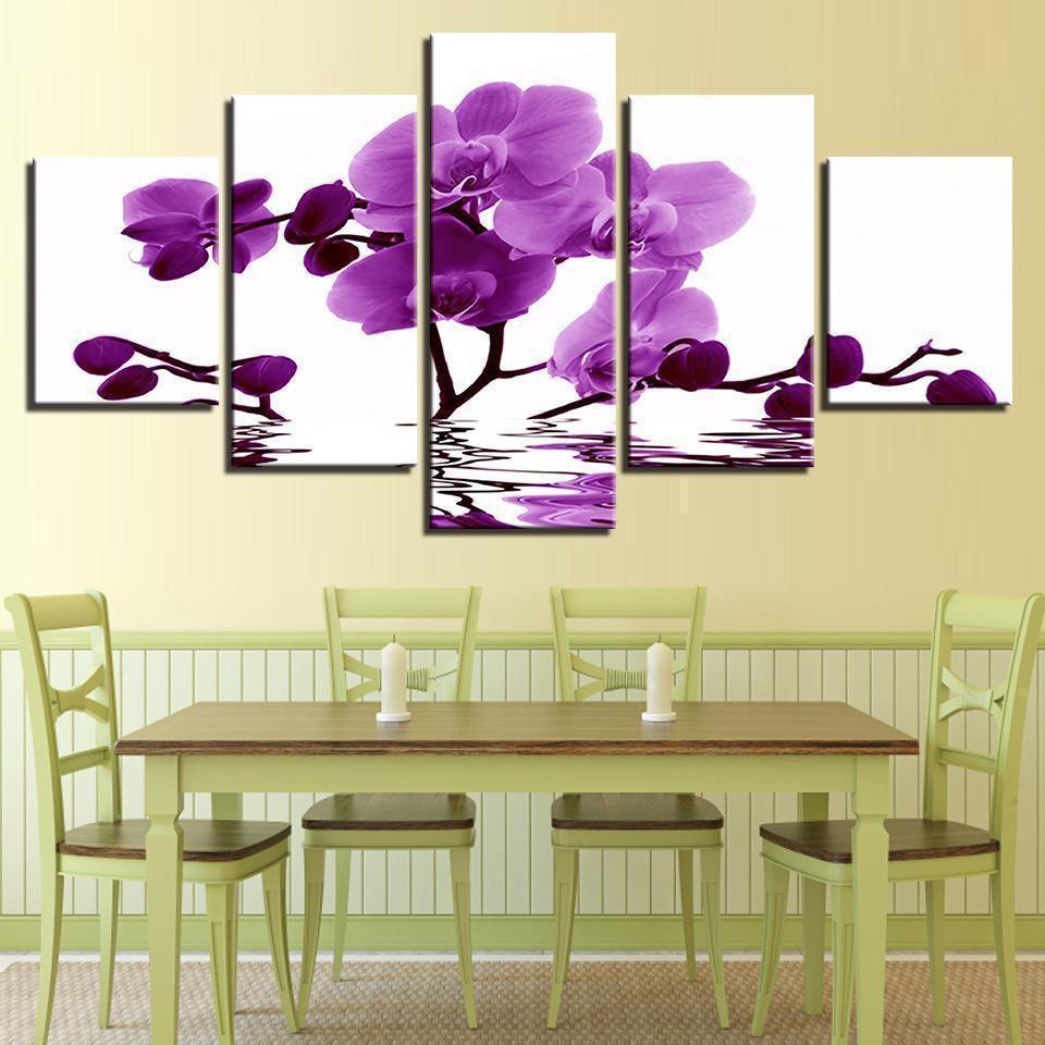 Purple Moth Orchid Flower Nature Canvas Wall Art