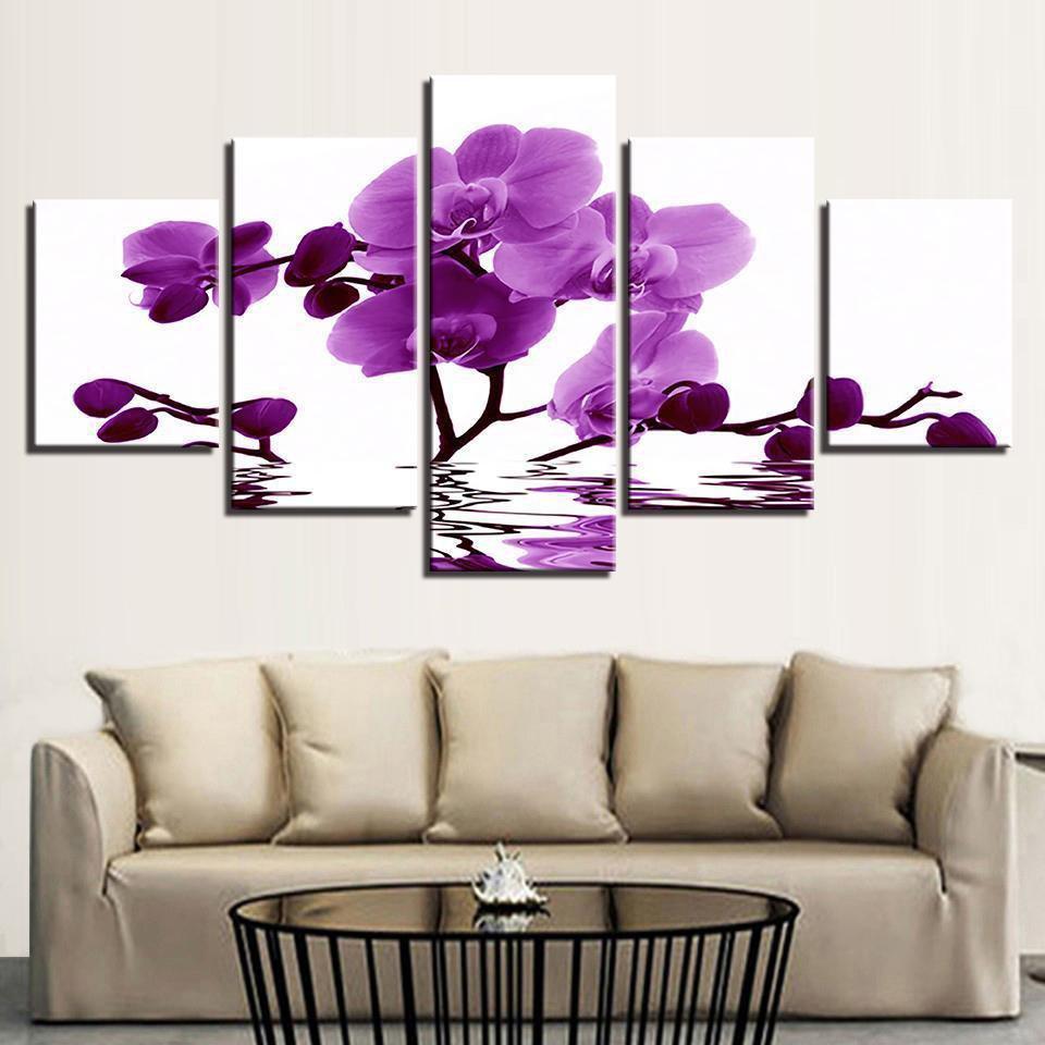 Purple Moth Orchid Flower Nature Canvas Wall Art