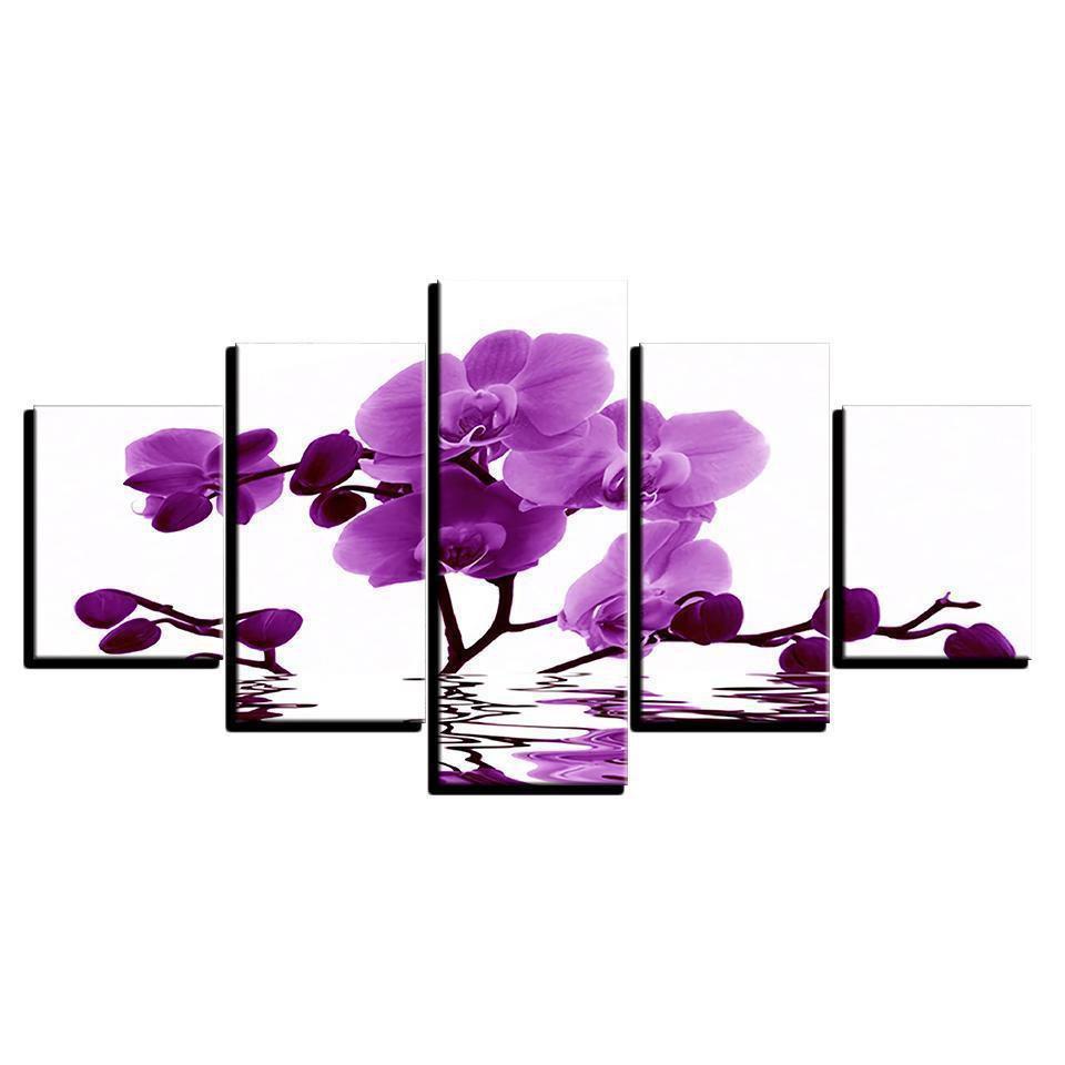 Purple Moth Orchid Flower Nature Canvas Wall Art
