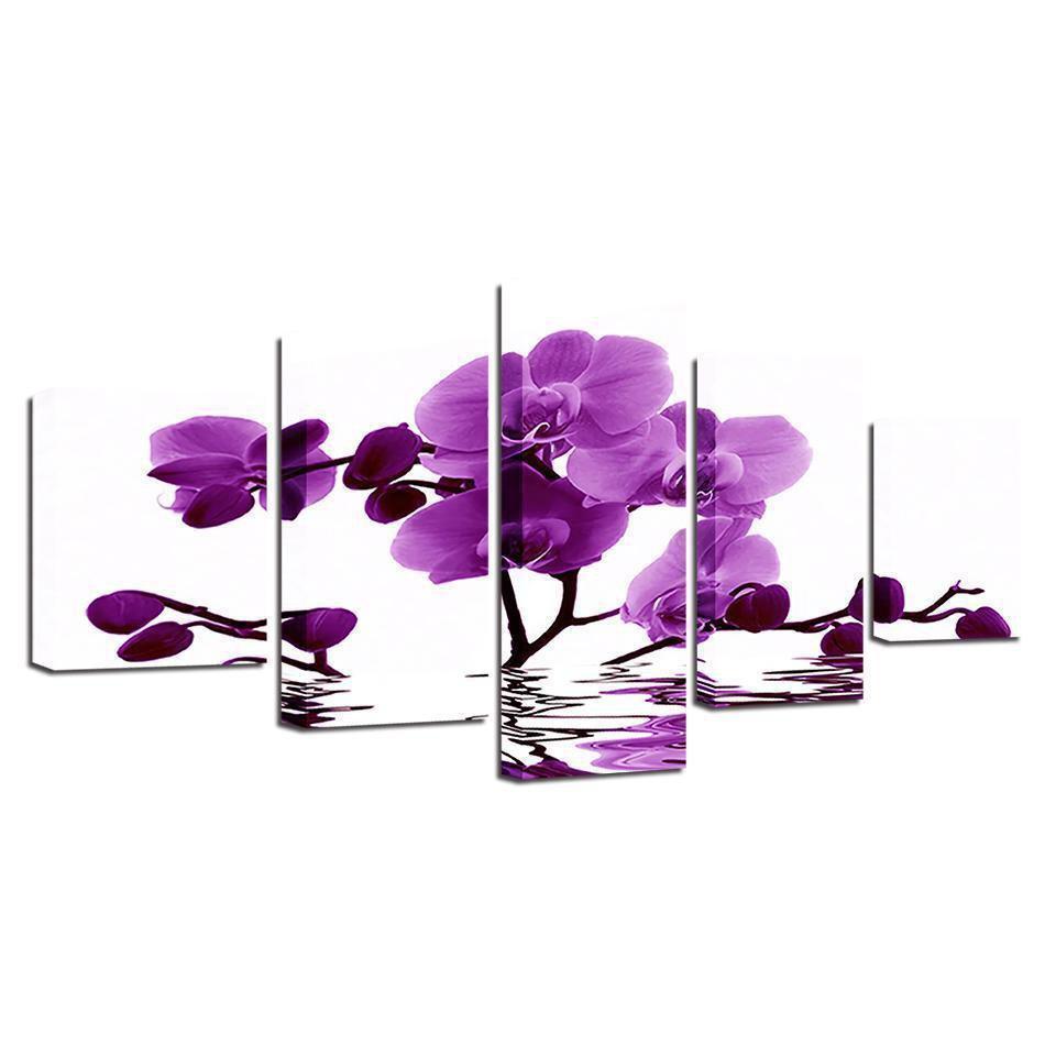 Purple Moth Orchid Flower Nature Canvas Wall Art