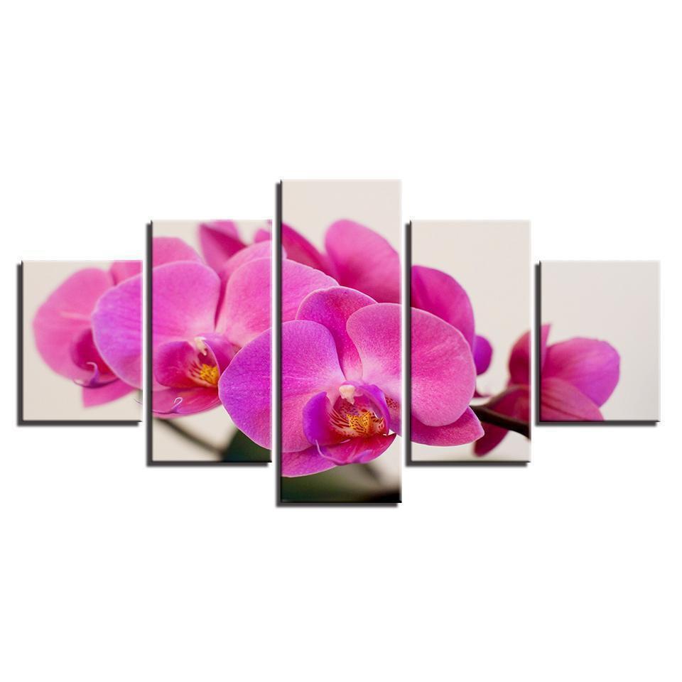 Purple Moth Orchid Flowers Nature Canvas Wall Art