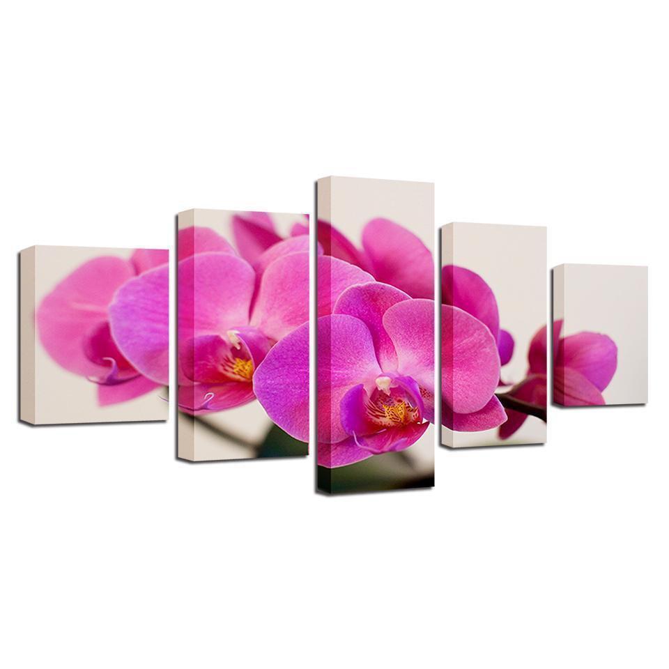 Purple Moth Orchid Flowers Nature Canvas Wall Art