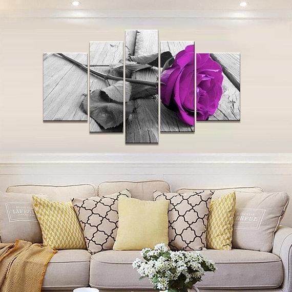 Purple Rose Nature Canvas Wall Art