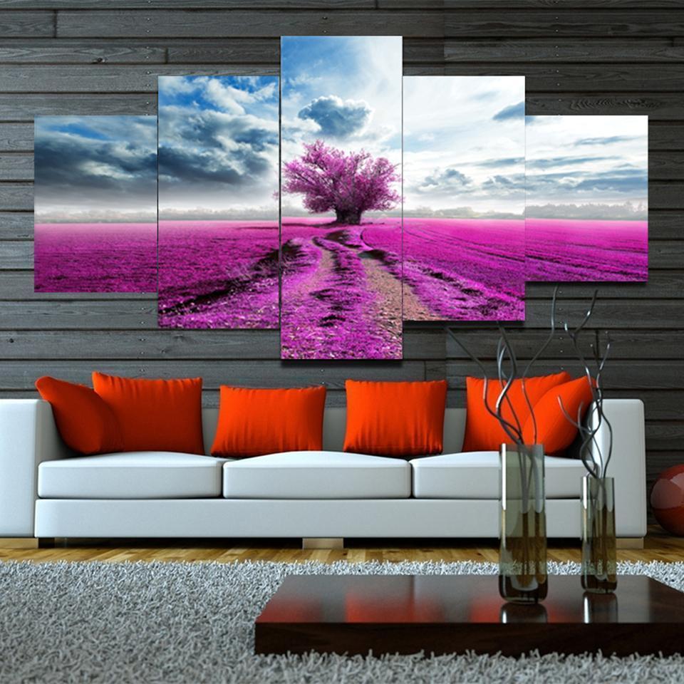 Purple Tree Nature Canvas Wall Art