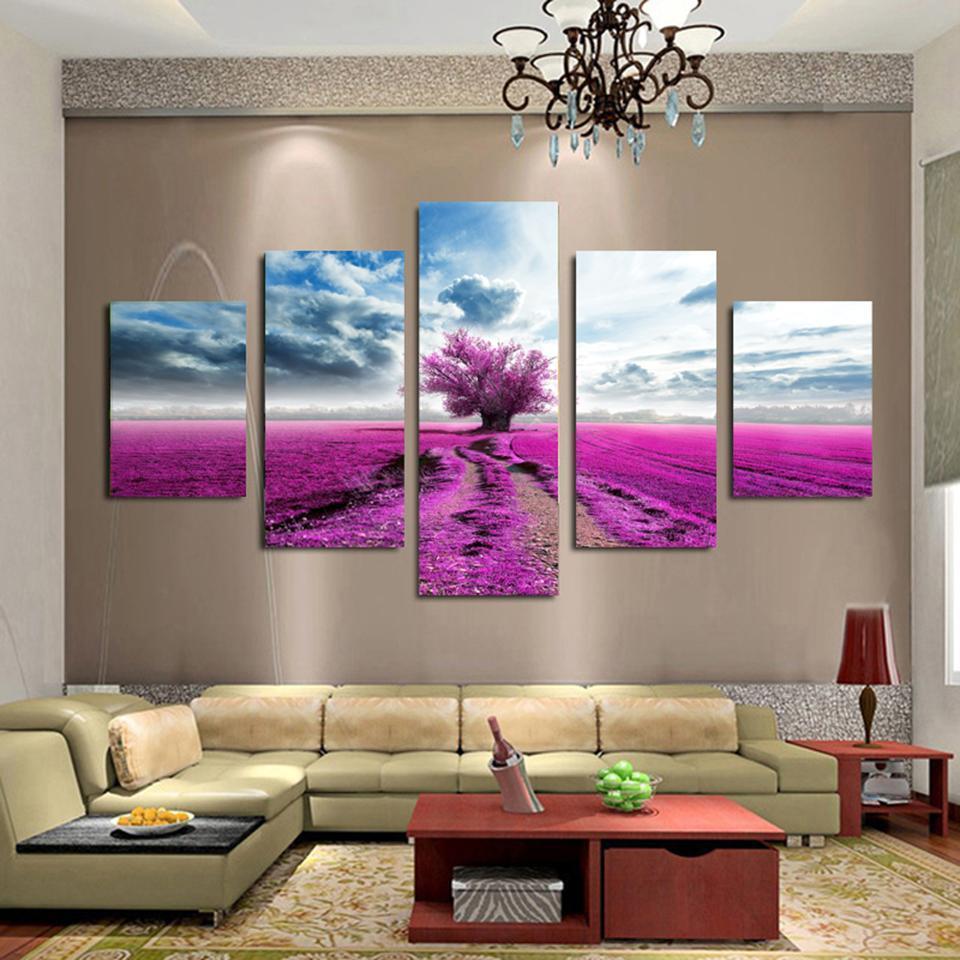 Purple Tree Nature Canvas Wall Art