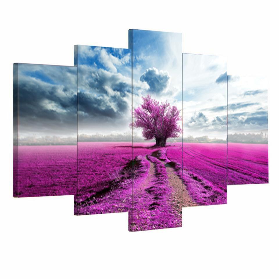 Purple Tree Nature Canvas Wall Art