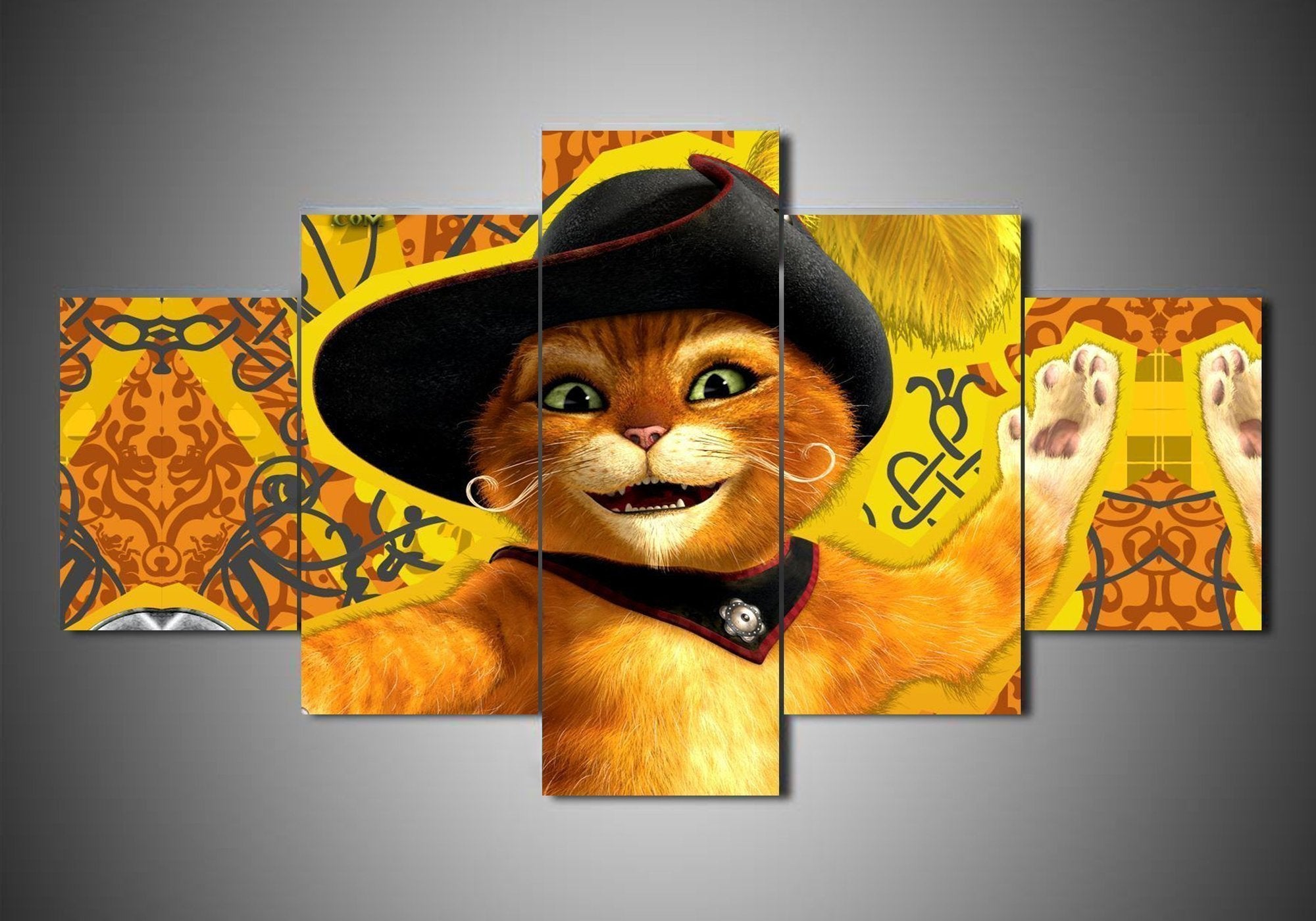 Puss In Boots Cartoon Canvas Wall Art