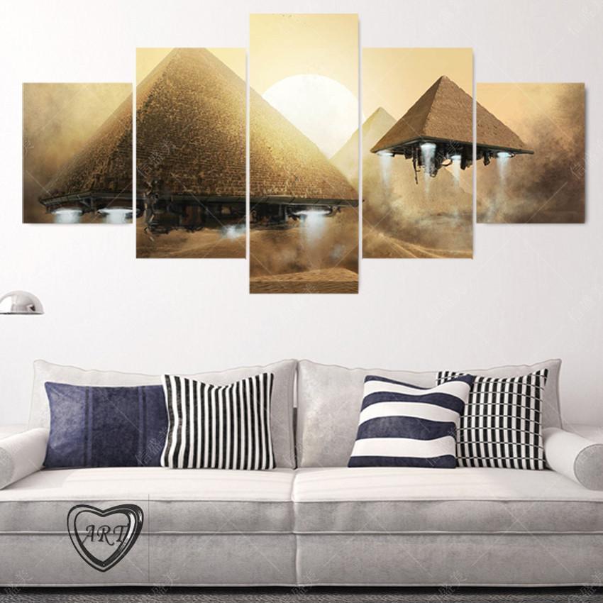 Pyramid Ufo Movie Canvas Wall Art