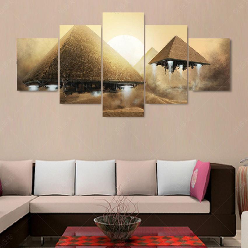 Pyramid Ufo Movie Canvas Wall Art