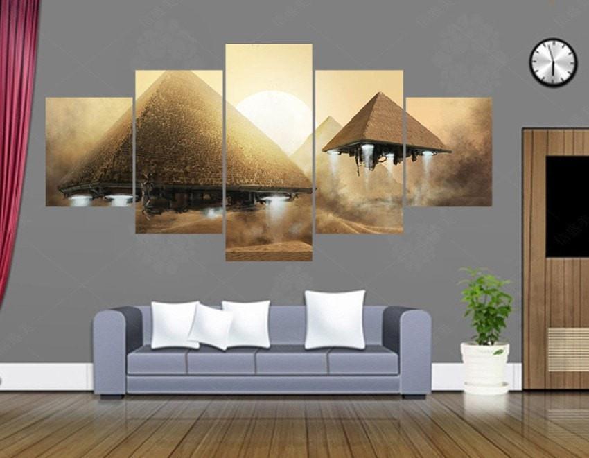 Pyramid Ufo Movie Canvas Wall Art