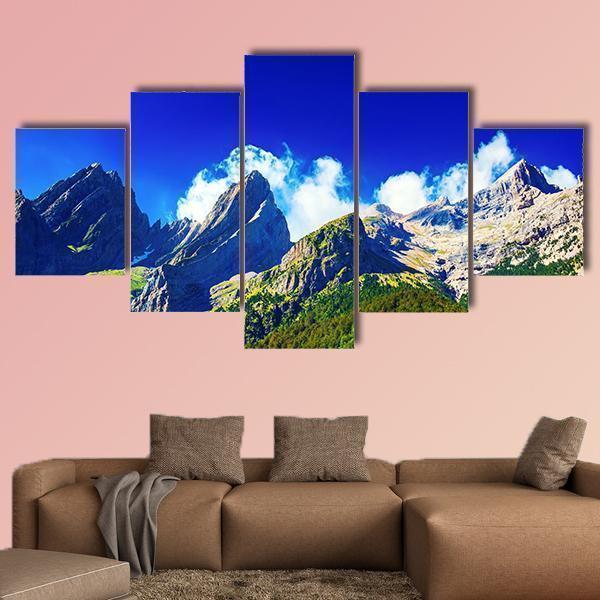 Pyrenees Mountains In Summer Panorama Nature Canvas Wall Art