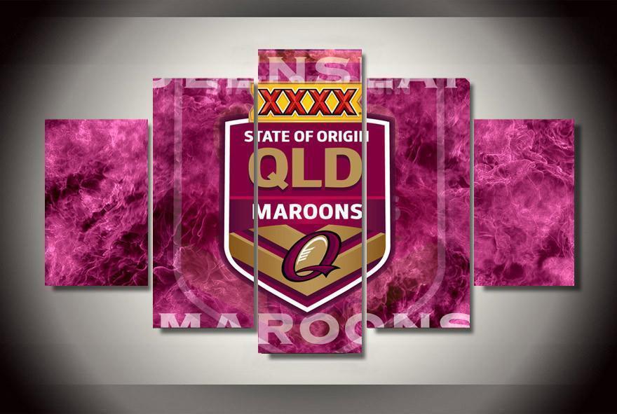Queensland Maroons State NRL Football Canvas Wall Art