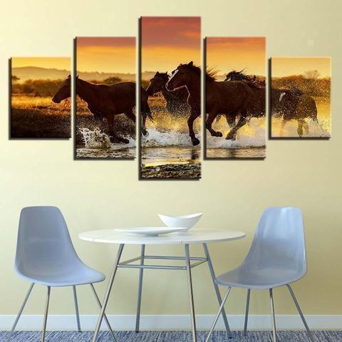 Racing Horses Animal Canvas Wall Art