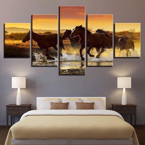 Racing Horses Animal Canvas Wall Art