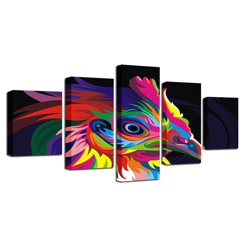 Rainbow Color Bird Chicken Animal Canvas Wall Art