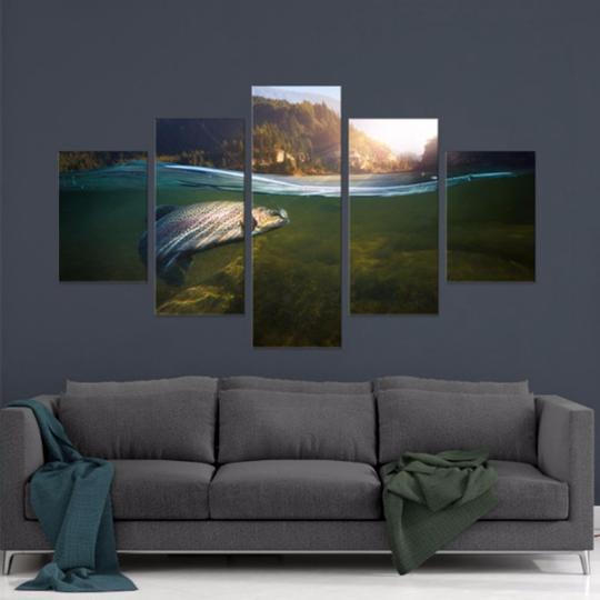 Rainbow Trout Fishing Fishing Canvas Wall Art