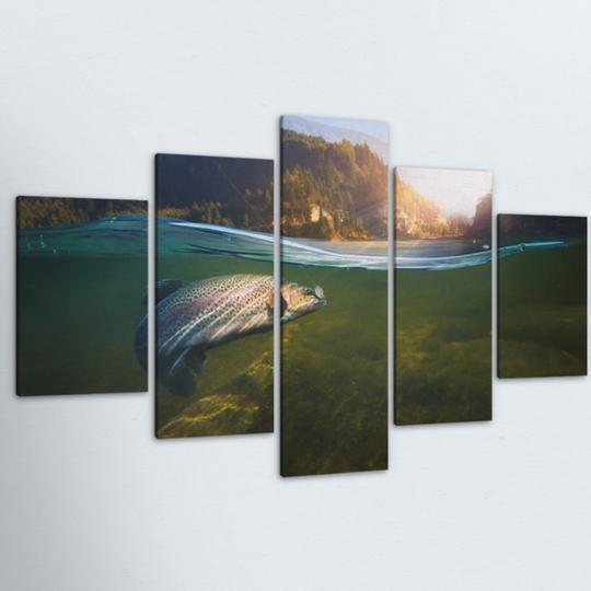 Rainbow Trout Fishing Fishing Canvas Wall Art