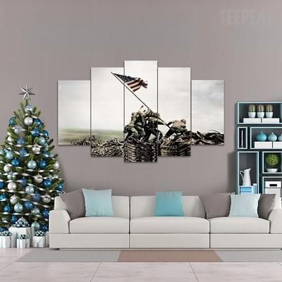Raising The Flag Iwo Jima Army Canvas Wall Art
