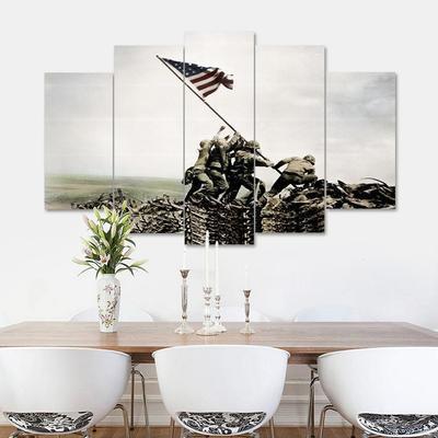 Raising The Flag Iwo Jima Army Canvas Wall Art