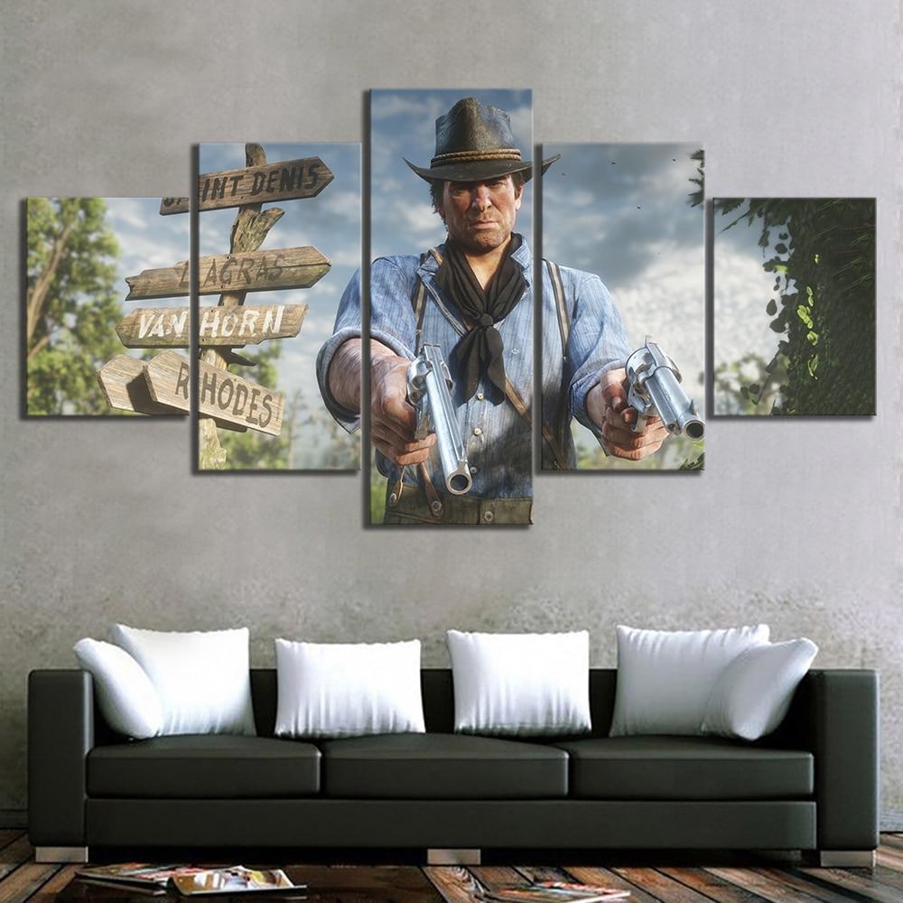 Red Dead Redemption 2 Arthur Morgan Gaming Canvas Wall Art
