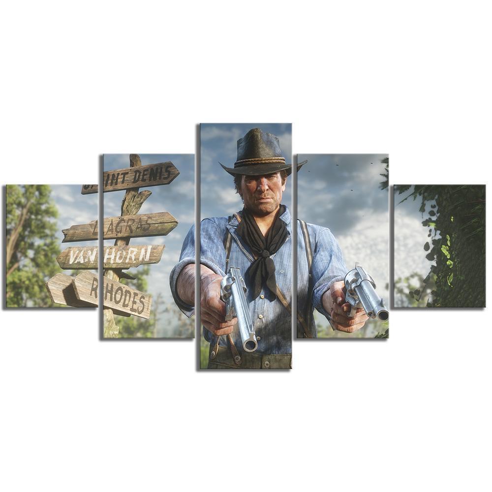 Red Dead Redemption 2 Arthur Morgan Gaming Canvas Wall Art