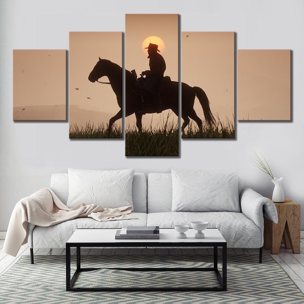 Red Dead Redemption 2 Shadow Of Cowboy Gaming Canvas Wall Art