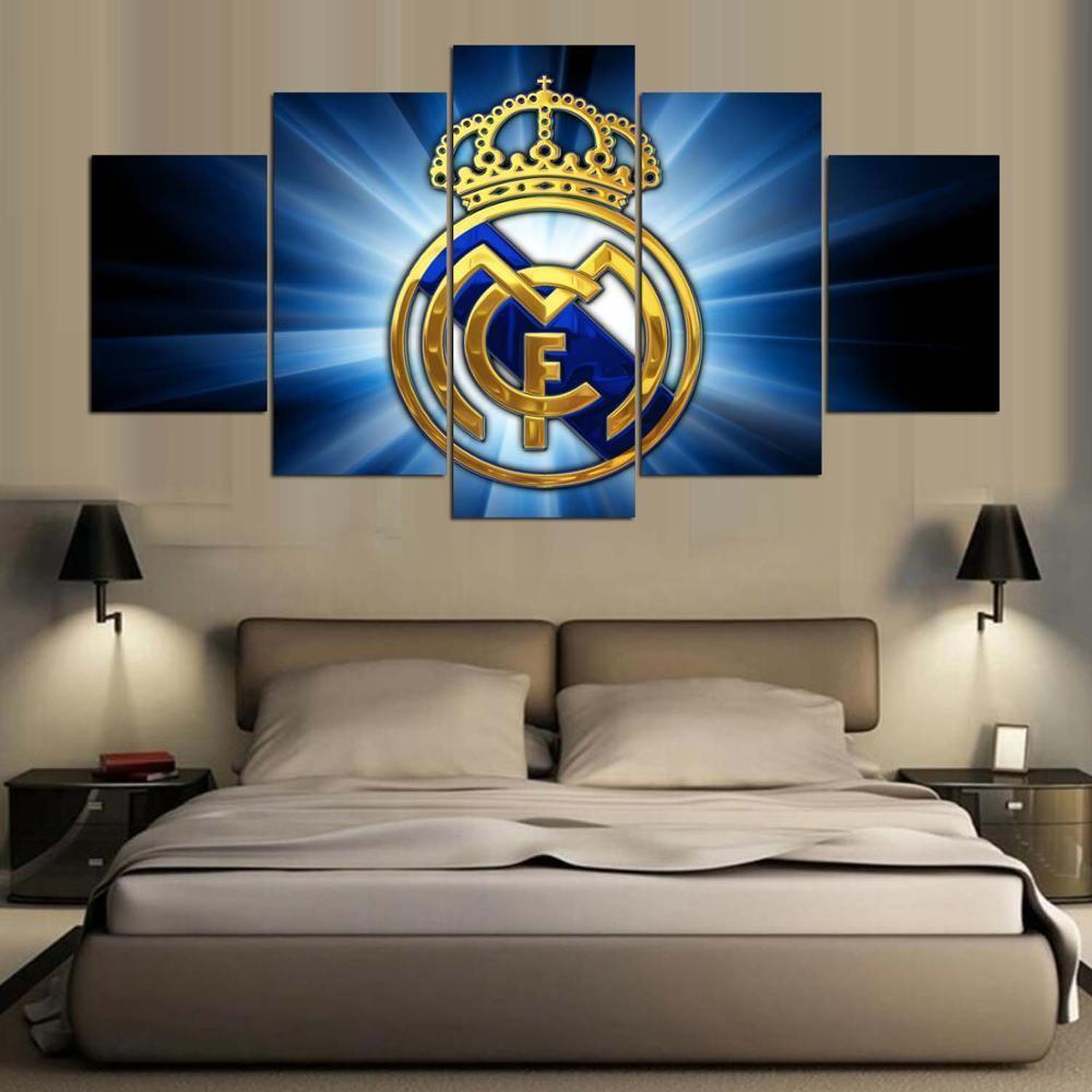 Real Madrid Logo Poster 3 Soccer Canvas Wall Art