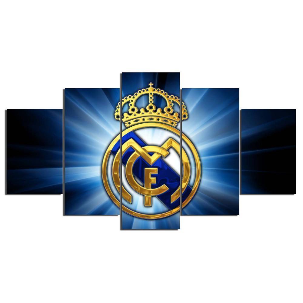 Real Madrid Logo Poster 3 Soccer Canvas Wall Art