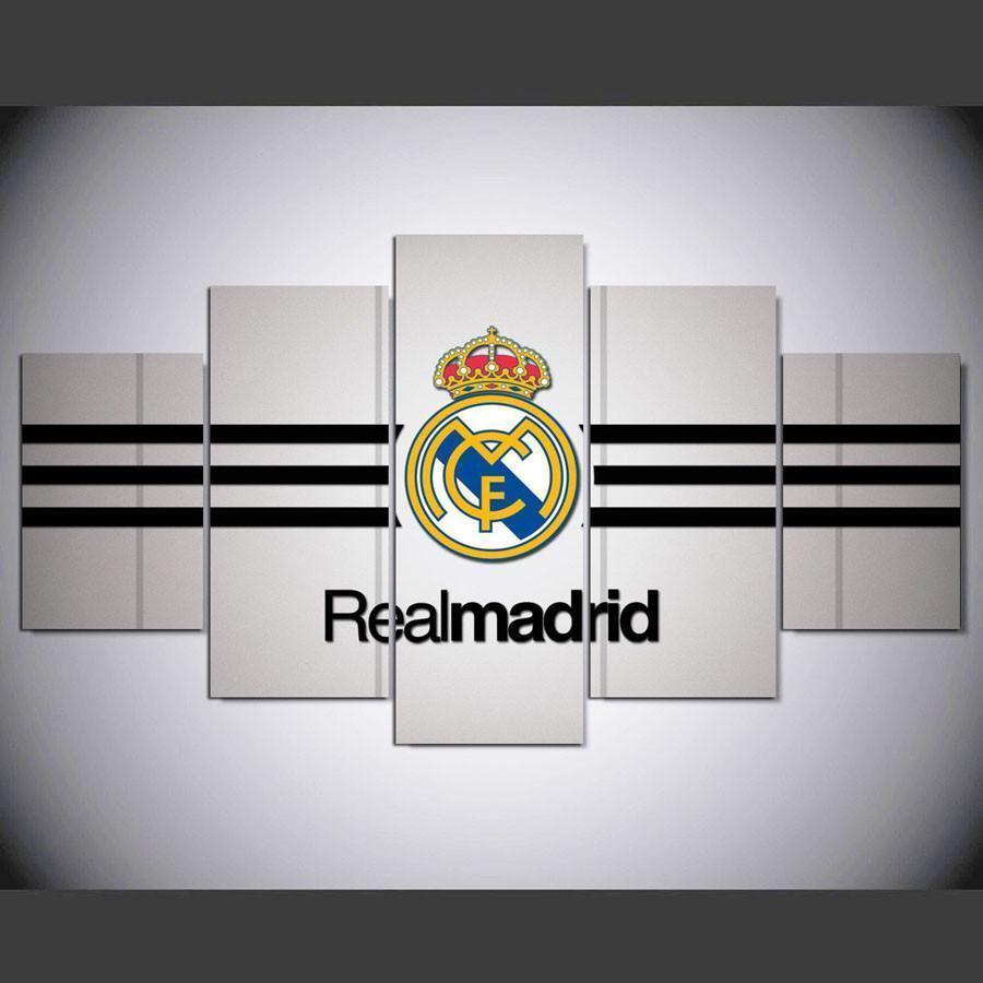 Real Madrid Modern Logo 2 Soccer Canvas Wall Art