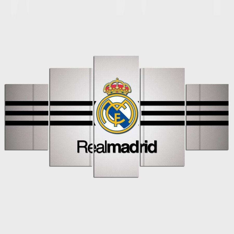 Real Madrid Modern Logo 2 Soccer Canvas Wall Art