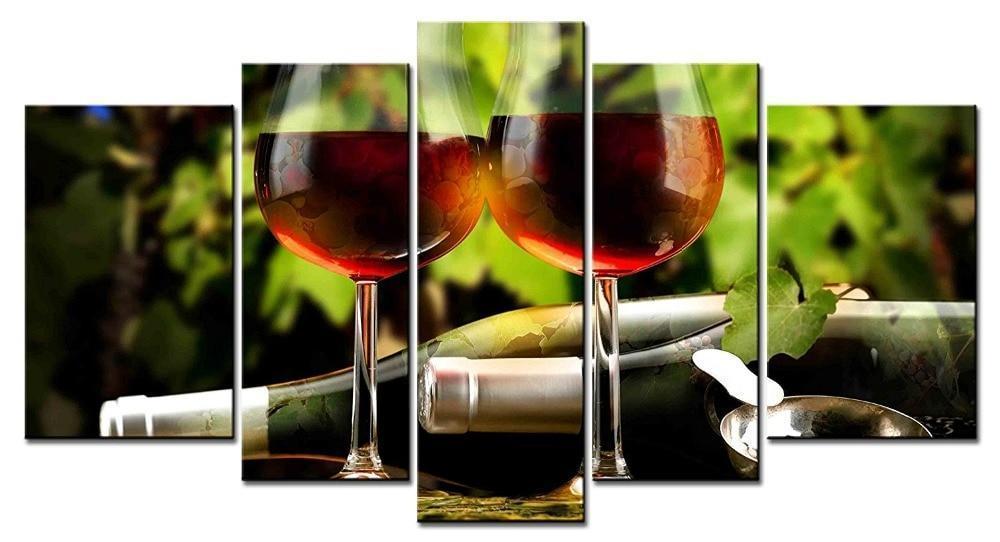 Red Champagne Nature Canvas Wall Art