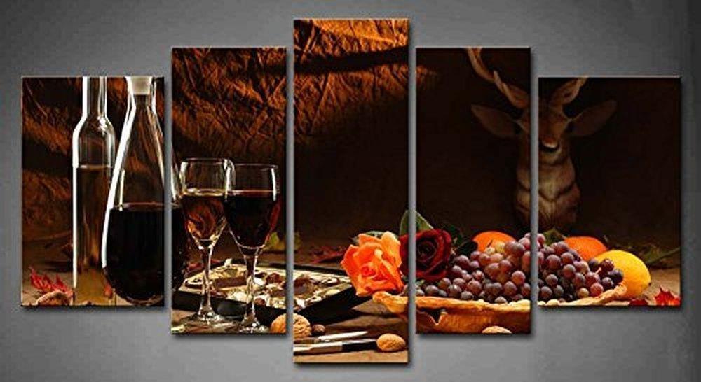 Red Champagne Nature Canvas Wall Art