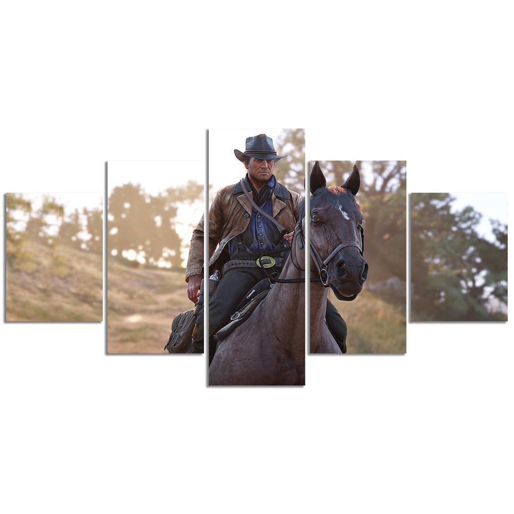 Red Dead Redemption 2 AM Ride A Horse Gaming Canvas Wall Art