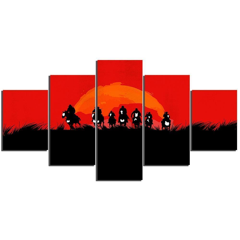 Red Dead Redemption 2 Fan Art Poster Gaming Canvas Wall Art