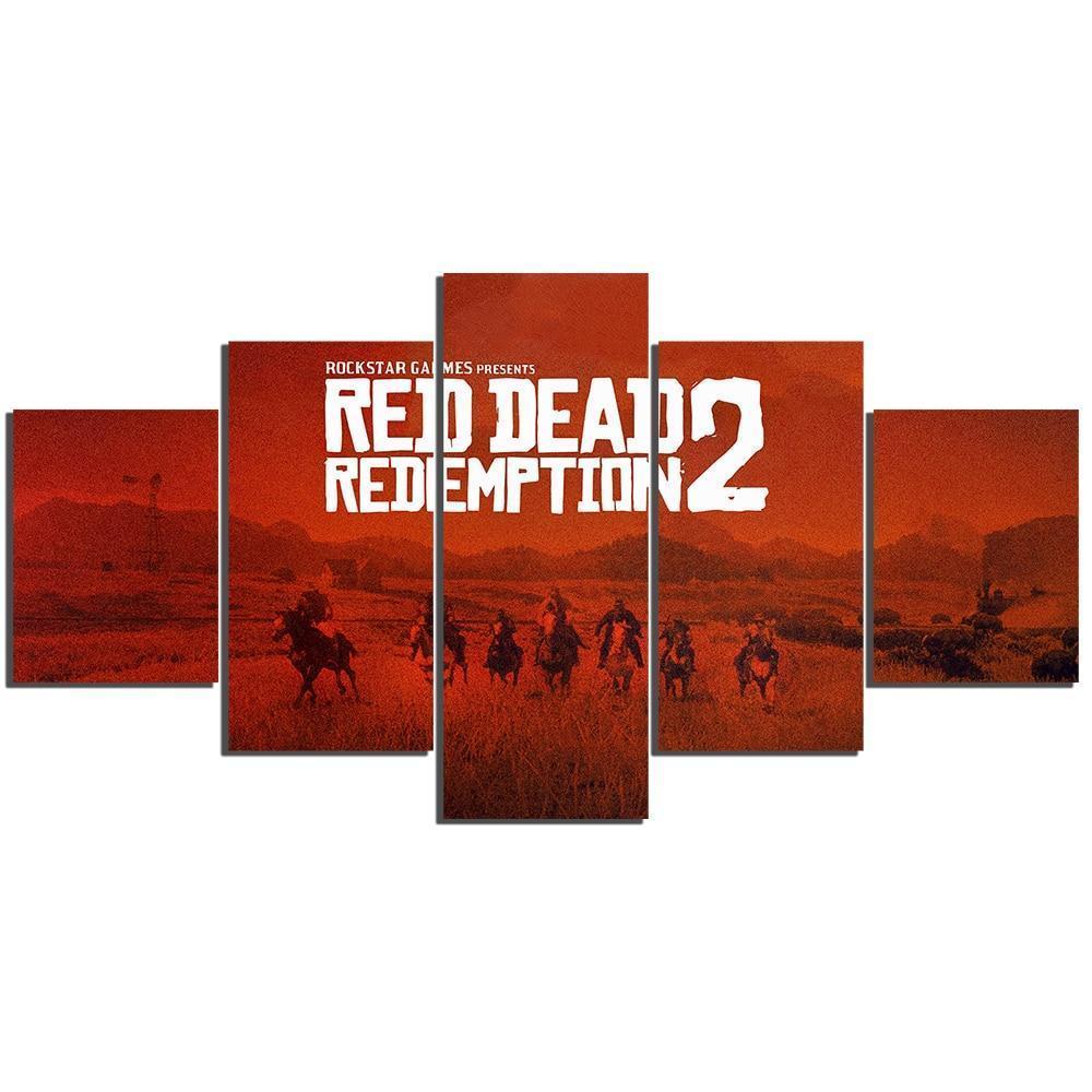 Red Dead Redemption 2 Poster Gaming Canvas Wall Art