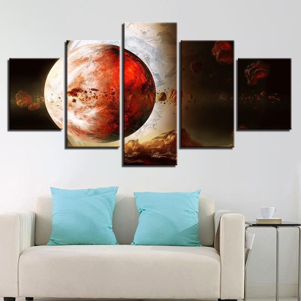 Red Planet Space Canvas Wall Art