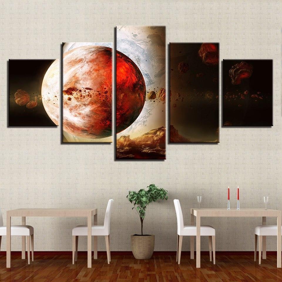 Red Planet Space Canvas Wall Art