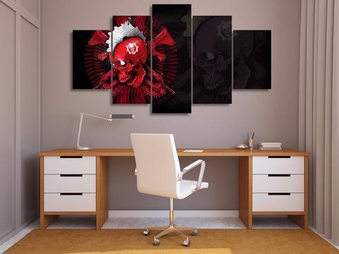 Red Skull Army Canvas Wall Art