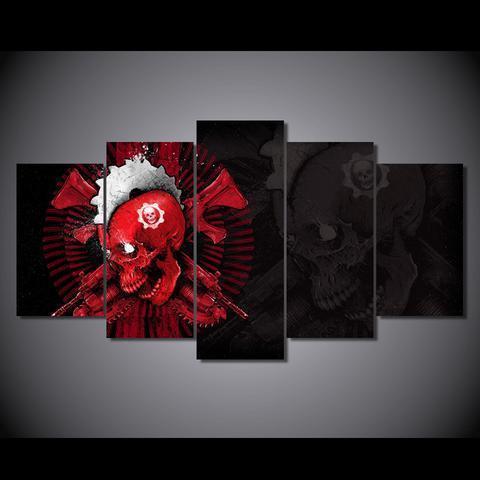 Red Skull Army Canvas Wall Art