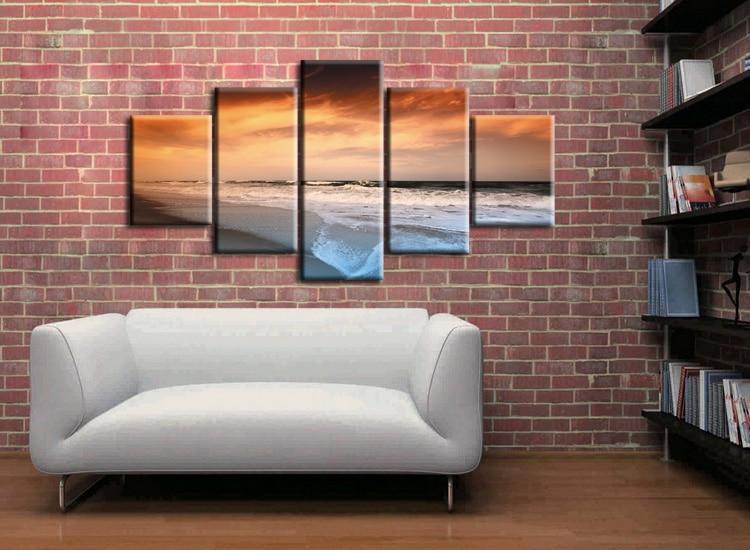 Red Sky In Sea Canvas Wall Art