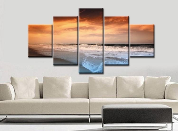 Red Sky In Sea Canvas Wall Art
