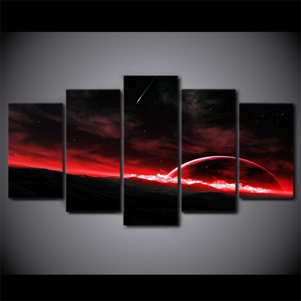 Red Sky Space Universe Canvas Wall Art